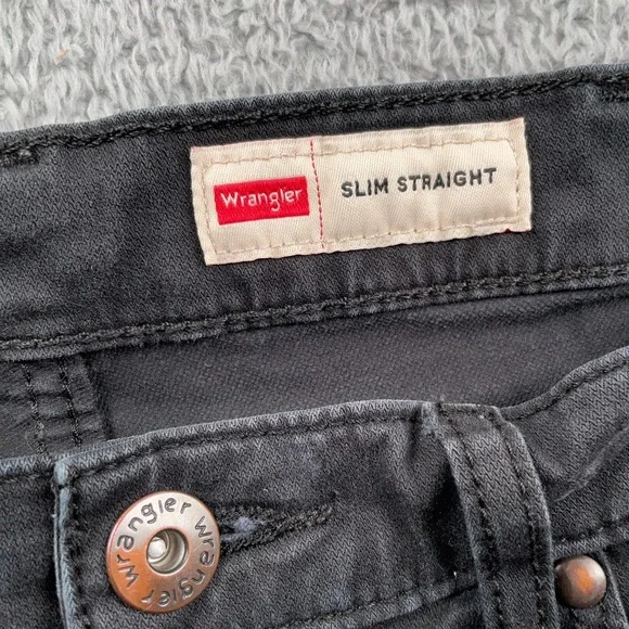 Wrangler Jeans Mens 34x29 Black Slim Straight Denim Casual Classic Fit Workwear - Picture 8 of 10